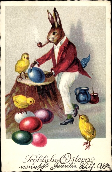 Ansichtskarte Postkarte Glückwunsch Ostern Osterhase akpool at